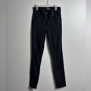 Express Women Black High Rise Stretch Legging Jeans size 4R.
